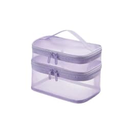 2/3 Layer Portable Transparent Mesh Travel Bag Large Capacity Storage Toiletry Bag 2/3 Layer Makeup Case Toiletries Organization