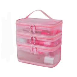 2/3 Layer Portable Transparent Mesh Travel Bag Large Capacity Storage Toiletry Bag 2/3 Layer Makeup Case Toiletries Organization