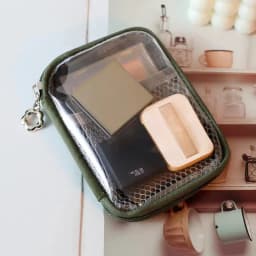 Portable Lipstick Pouch Transparent Touch-Up Cosmetic Pouch Cosmetic Organizer Travel Bluetooth Headphone Charging Cable Pouch