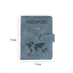 Customized Name PU Magnetic Snap RFID Multi-Functional SIM Card Carrying Case for Passport, Map, Ticket Clip Organizer Bag