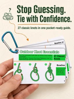 Outdoor Knot Tying Guide Cards Waterproof Plastic Reference Carabiner Survival Emergency Tools For Hikers Campers Scouts Gifts