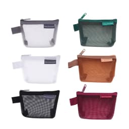 Mini Clear Nylon Mesh zipper Cosmetic Bags Cute Women Small Lipstick Makeup Bags Pouch Data Line Key Earphone Organizer Case