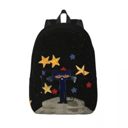 Pete The Cat Stars Comic Cool Backpack Outdoor High School Business Cartoon Cute Daypack for Men Women Laptop Shoulder Bag
