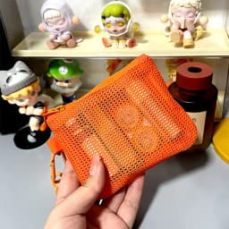 Travel Makeup Storage Bags New Mesh Coin Purse Simple Portable Mini Bag Multi-purpose Square Bag Double-layer Zipper Card Holder