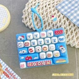 Portable 26 Grid Keyboard Keychain Pendant for Bags Backpacks Halloween Costume Accessory Decompression Fingertip Sensory