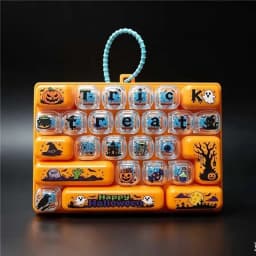 Portable 26 Grid Keyboard Keychain Pendant for Bags Backpacks Halloween Costume Accessory Decompression Fingertip Sensory