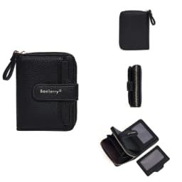 Baellerry Women Stylish Zip Around Card Wallet Multi-Functional RFID Blocking Purse 6 Card Slots and Coin Pocket Minimalist Gift
