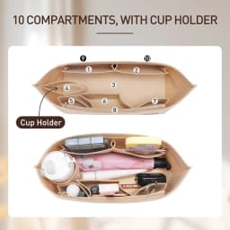 2Pcs Set Purse Organizer Insert for Handbags, Felt Bag Organizer for Tote & Purse, Tote Bag Organizer Insert, for LV Neverfull