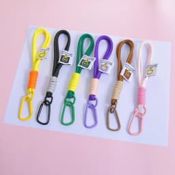 Creative Iridescent Braid Rope Keychain Carabiner Key Ring For Bag Pendant Accessorie Hanging Cord DIY Jewelry Making
