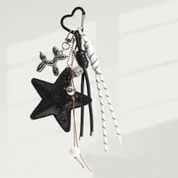 New Leather Star Bag Charm Cute Balloon Dog Rainbow Decorative Keychain Fashion Braided Rope Bag Pendant Accessorie