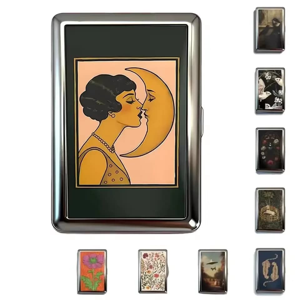 Vintage Metal Card Case Stainless Steel Cash Storage Box with Snap Closure Versatile Metal Cigarette Case Business Card Holder