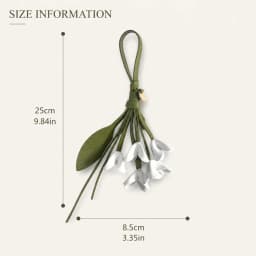 Cute Lily Bag Charm Creative Handmade PU Leather Flower Keychain Pendant Fashion Cartoon Bag Pendant Car Accessory Ornament