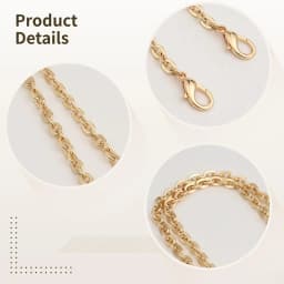 Purse Chain, Flat Bag Chain with Metal Buckles, Chain Purse Strap for DIY Purse, Wallet, Handbag, Shoulder Bag, Crossbody Bag