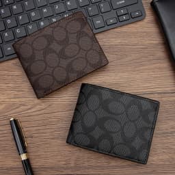 2026 Men's Fashion Retro Business Short Wallet Multi Card Slot Horizontal Portable Pu Leather Men's Wallet Card Holder Best Gift