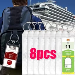 1-8pcs Cruise Luggage Suitcase Tag Label for Easy Sorting Waterproof Transparent Thicken PVC Cruise Travel Luggage Aircraft Tag