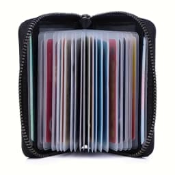 Mini Minimalist Classic Multi-card Man Wallet, RFID Blocking Women Coin Purse with Zipper, Unisex Solid Color Credit Card Holder