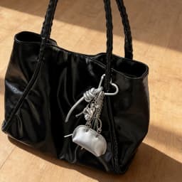 Mini Exquisite Bag Pendant Chain Shell Bag Keychain PU Leather Silver Bag Decor Creative DIY Women Bags Accessories