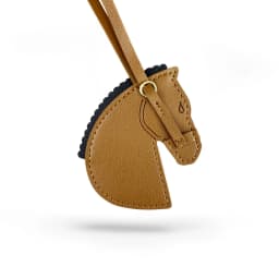 Horse Head Horseshoe Bag Charm, Equestrian Purse Accessory Gift, Handmade PU Leather Pony Ornament for Bags, Vintage Horse Gifts