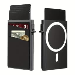 1 Pc Slim Pop-Up Card Holder with Print for Men, RFID Blocking Wallet Magnetic Slim Automatic Pop-up Card Holder for The Phone