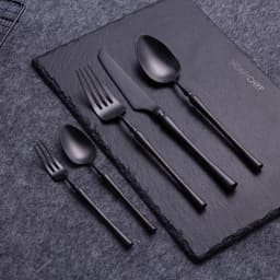 5 Pieces Knife Fork Spoon Set Gold Cutlery Complete Stainless Steel Tableware Matte Black Dinnerware Sliver Kitchen Utensils