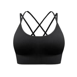 Strappy Tank Yoga Sports Vest With Chest Pad Ribbed High Elastic Women Sports Yoga Bras