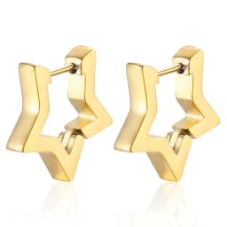 2PCS New Gold Color Square Hoop Earrings Women Men Stainless Steel Huggie Minimalist Punk Unisex Rock Earrings Piercing Jewelry