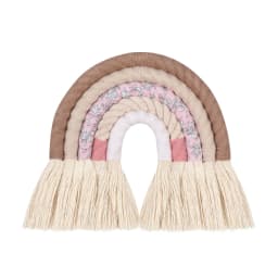 OOTDTY 5 Lines Macrame Rainbow Hanging Ornament DIY Rope Handmade Woven Wall Decor Baby Girls Room Decor Home Nursery Decor