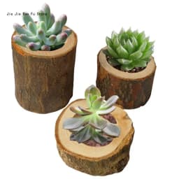 Wooden Stump Candle Holder Plant Flower Plot Ornament Craft Decoration for Birthday Party Valentine's Day Table Decor