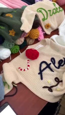 Personalized Baby Sweater, Custom Name Sweater, Hand Embroidery Name Sweater,Newborn Girl Coming Outfit winter baby girl clothes