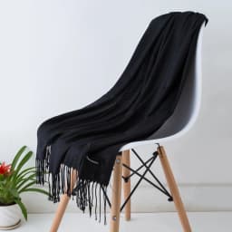 2024 Fashion Solid Color Women Thin Tassel Long Scarf Hijabs Lady Shawls Cashmere Like Pashmina Hijabs Scarves Wraps