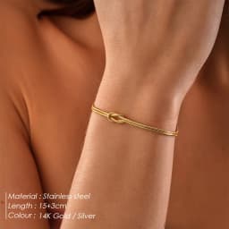 New ins Stainless Steel Knot Snake Bone Bracelet For Women Couple Vintage Anniversary Bow Bracelets Fashion Jewelry