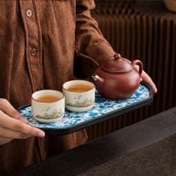 Chinese-style Ceramic Absorbent Dry Bubble Tray Coffee Table Tea Tray Tea Set Accessories Retro Tea Tray Home Decoration Modern