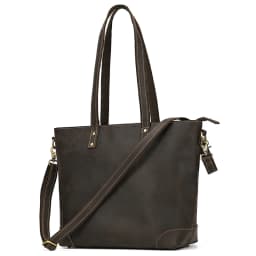 Luufan Genuine Leather Women‘s Tote Big Capacity Daily Business Handbag 14 inch PC Bag Female Large Travel Shoulder Message Bag