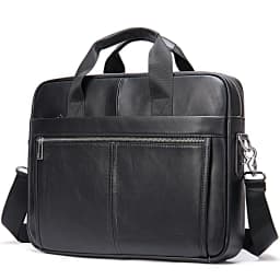 WESTAL Men's Bag Genuine Leather Men Briefcase for Laptop 14 Messenger Men's Leather Bag Business Portfolio for Document A4 7022