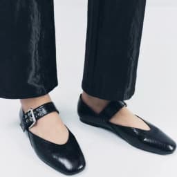 Spring 2026 Women's Flat Shoes Black Buckle Decorated Leopard Print Ballet Style Fashionable Korean Version Single Shoes