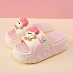 EVA Thick Soled Slippers for Women Cute Cartoon Casual Anti-Slip, Anti-Odor, Cool High-Heeled Slippers Women's Slippers