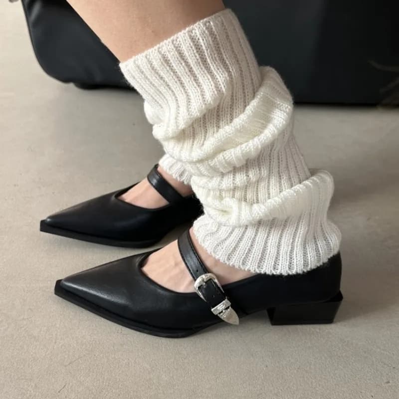 2024 New Mary Jane Shoes Spring Autumn Pointed Toe Low Heel Women Shallow Single Pumps Women Fashion Buckle Shoes