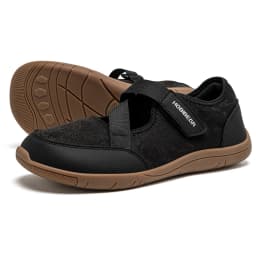 HOBIBEAR Wide Width Mary Jane Flats Women Barefoot Ballet Shoes Adjustable Hook Loop Lightweight Zero Drop Shoes