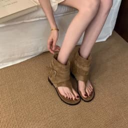 Clip Toe Flats Sandals Summer Fashion Trend Trouser 2026 Boots Casual Dress Street Style Shoes