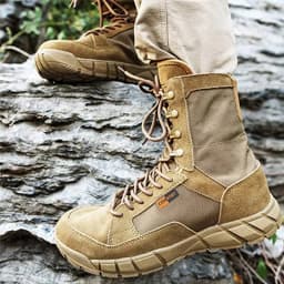 Man Lightweight Tactical Boots Combat Anti-Collision Training Lace Up Waterproof Outdoor Hiking Breathable Shoe