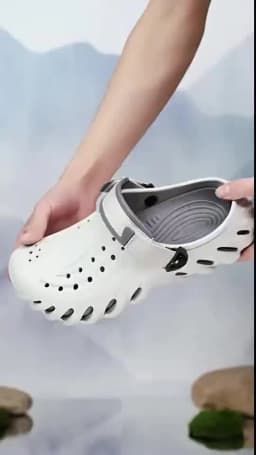 Brand Men's Slip-on Shoes - Soft and Comfortable Holey Shoes Outdoor Waterproof Heightening Cool Shoes EVA Driving Shoe