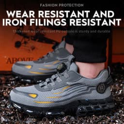 Impact Resistant Multifunctional Shoes, Foot Protection Mining Boots Construction Site Safety Shoes, Fashionable Men's Shoes,