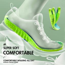 Sports Air Cushion High Elastic Running Insoles PU Shock-absorbing Soft Breathable Size 35-46