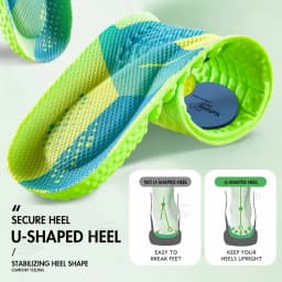 Sports Air Cushion High Elastic Running Insoles PU Shock-absorbing Soft Breathable Size 35-46