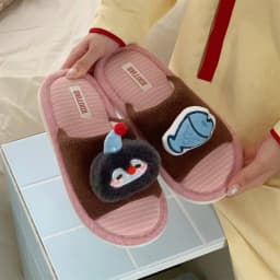 Women Men House Fur Slippers Casual Cute Lovely Animals Pattern Design All Season Indoor Non-slip Warm Soft Soles Comfy Home New