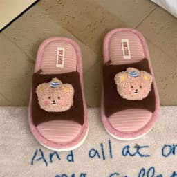 Women Men House Fur Slippers Casual Cute Lovely Animals Pattern Design All Season Indoor Non-slip Warm Soft Soles Comfy Home New