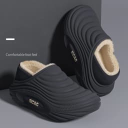 Baotou Waterproof Cotton Slippers, Home Cotton Shoes, Winter Warm and Non Slip Couple Cotton Slippers