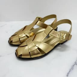 Brown Gladiator Sandals for Women 2026 New Summer Retro Woven Closed Toe Flat Sandals Comfort Buckle Strap Shoes