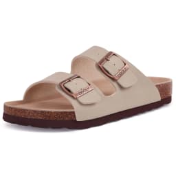Smile Pop Classic Arizoan Men Suede Slippers Men Clogs Sandals Cow Suede Outdoor Antiskid Slippers with Adjustable Buckle Straps