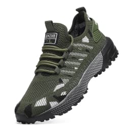 Mens All Season Breathable Mesh Sports Shoes Casual Stylish Non Slip EVA Sole Lace Up for Running Walking Outdoor Activities